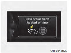 Appuyer sur la pédale de frein pour démarrer le moteur (pour le système de clé intelligente et boîte-pont automatique)