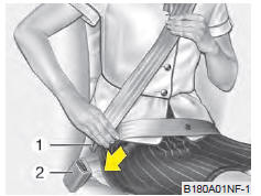 Ceinture de sécurité à 3 points avec blocage d'urgence du rétracteur - conducteur