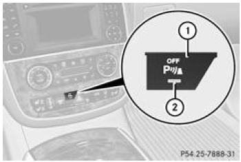Mercedes-Benz Classe R. Désactivation et activation du parktronic
