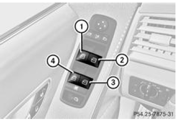 Mercedes-Benz Classe R. Ouverture et fermeture des vitres latérales