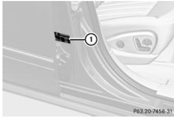 Mercedes-Benz Classe R. Plaque constructeur avec numéro d'identification du véhicule (vin)