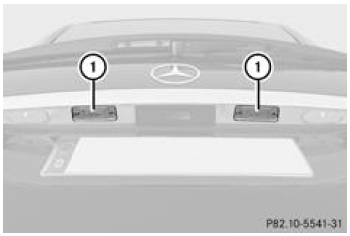 Mercedes-Benz Classe R. Eclairage de la plaque d'immatriculation