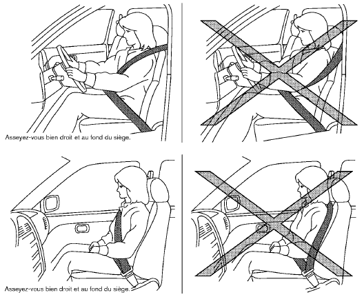 Nissan Leaf. Précautions concernant l'utilisation des ceintures de sécurité