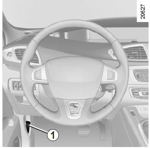 Pour ouvrir, tirez la manette 1, située