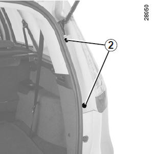 Depuis l'extérieur, dévissez les vis 2 à