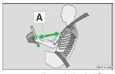 Skoda Roomster. Fig. 96 Distance de sécurité au volant