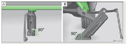 Skoda Roomster. Fig. 132 Application du cric