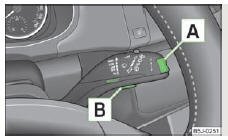 Skoda Roomster. Fig. 7 Ecran d'informations : organes de commande