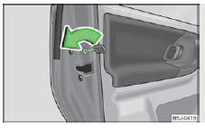 Skoda Roomster. Fig. 10 Protection pour les enfants dans les portières arrière 