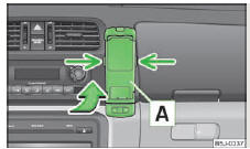 Skoda Roomster. Fig. 87 Prééquipement téléphone universel